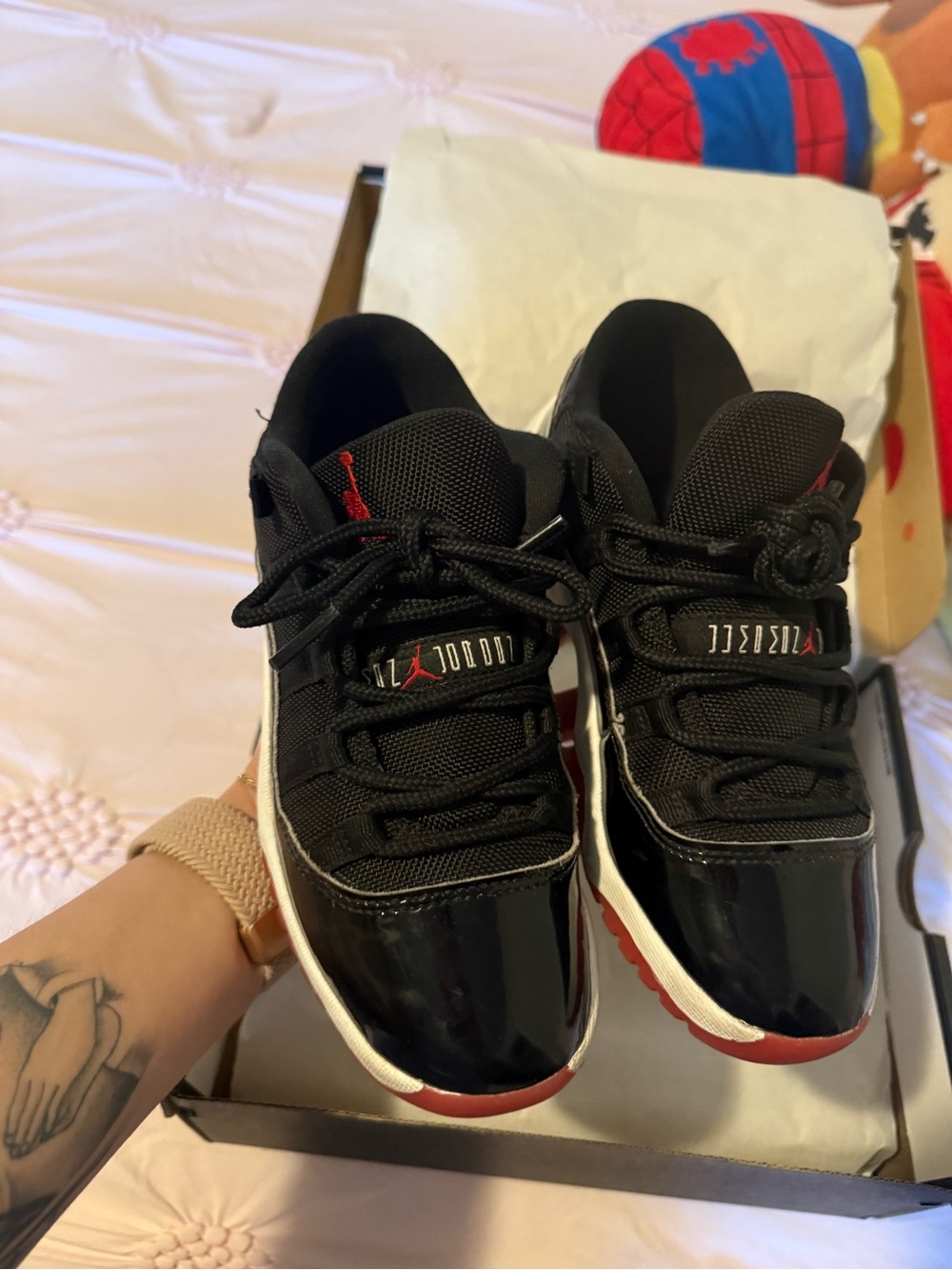 Jordan Kids Black and Red Low-Top Sneakers